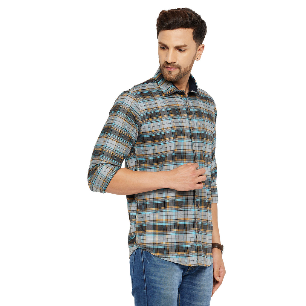 Duke Stardust Men Slim Fit Solid Spread Collar Casual Shirt (SDO5CKOG)