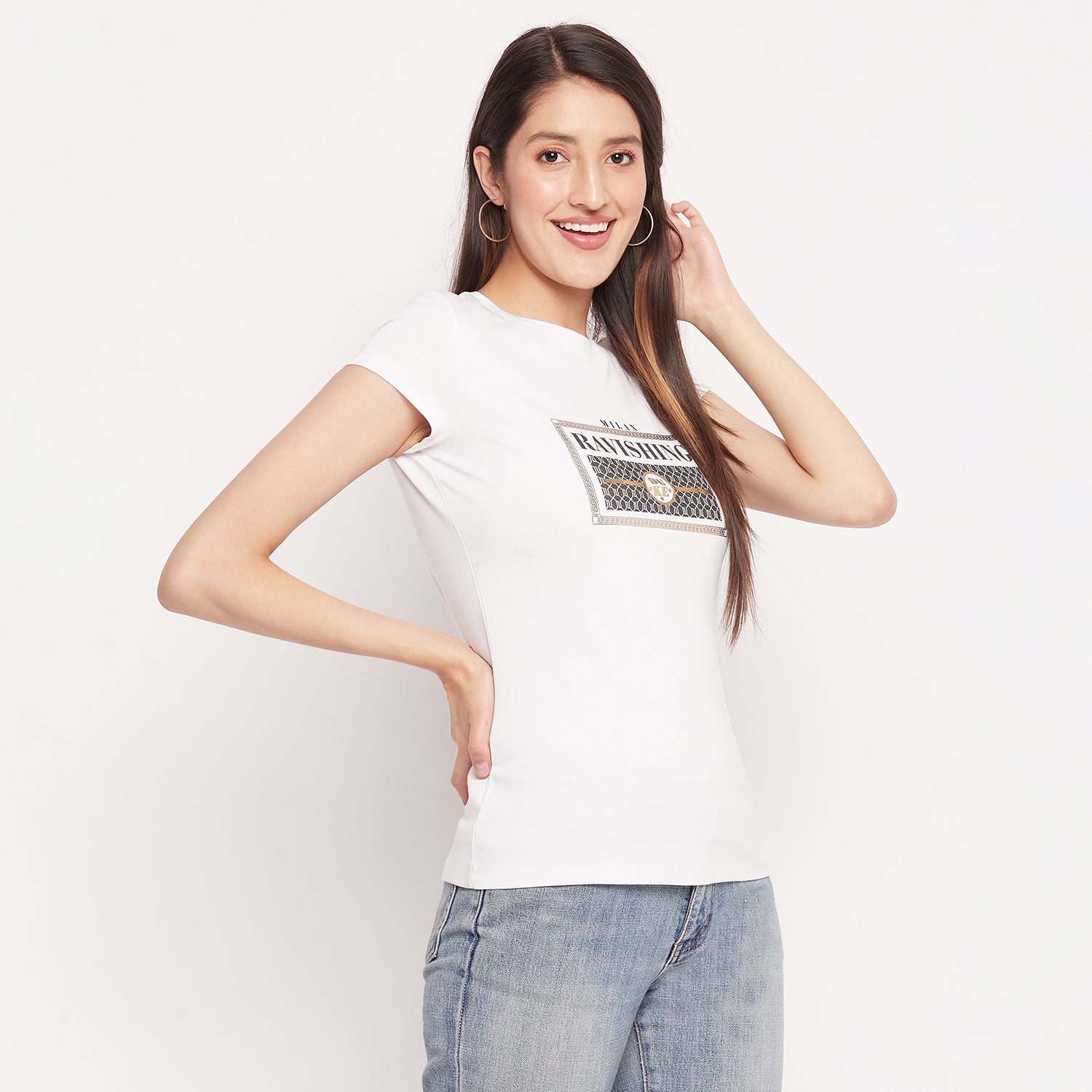 Duke Stardust Women Short Sleeve Round Neck Top (LFX893)