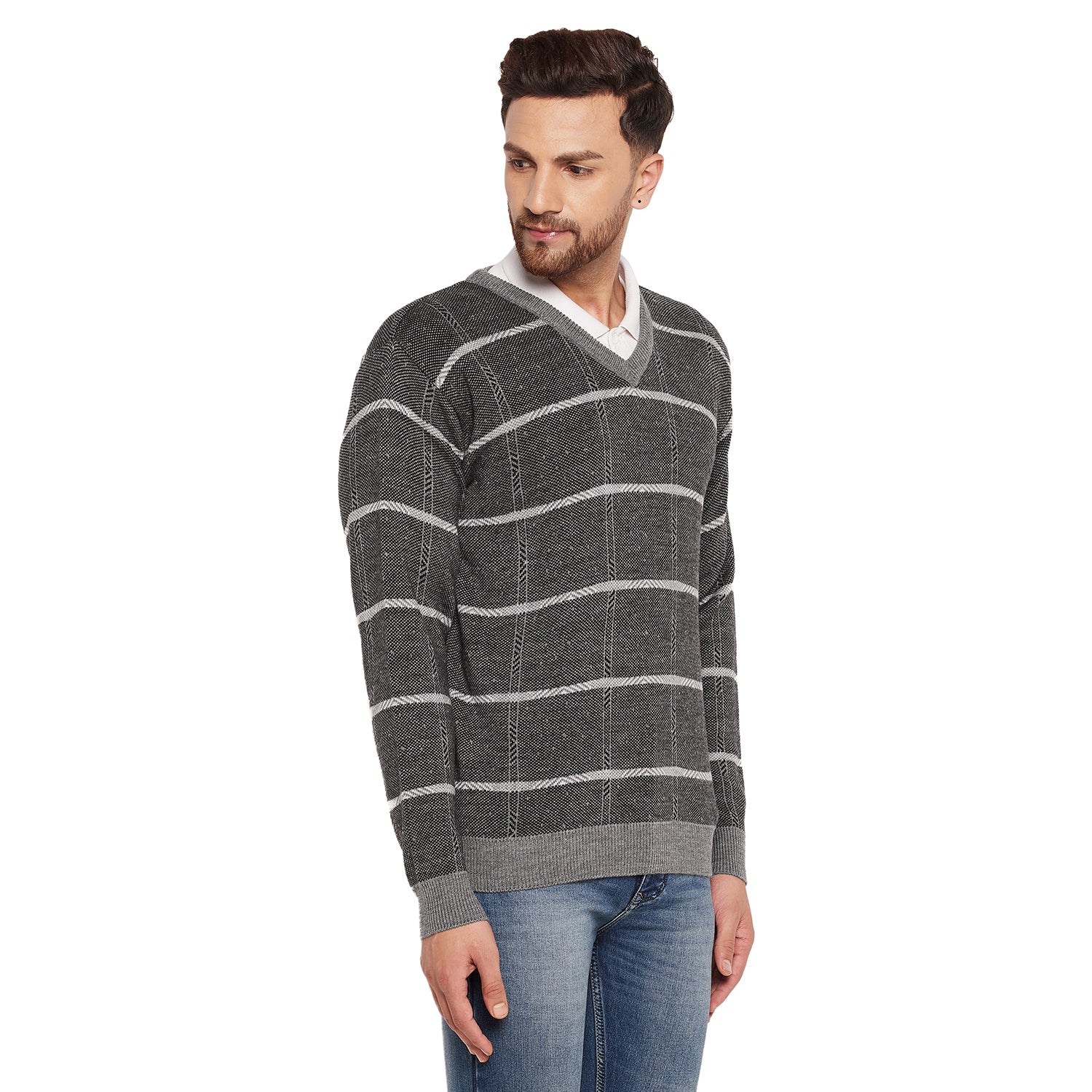 Duke Urban Men Full Sleeve V-Neck Sweater (SDS708R)