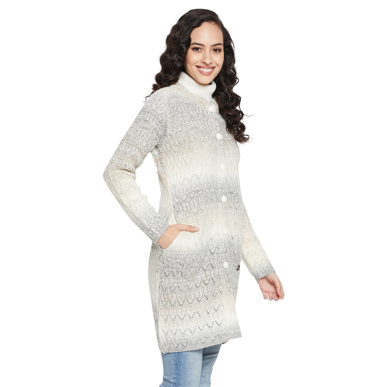 Duke Urban Women Full sleeve Round Neck Cardigan (SDS1097)