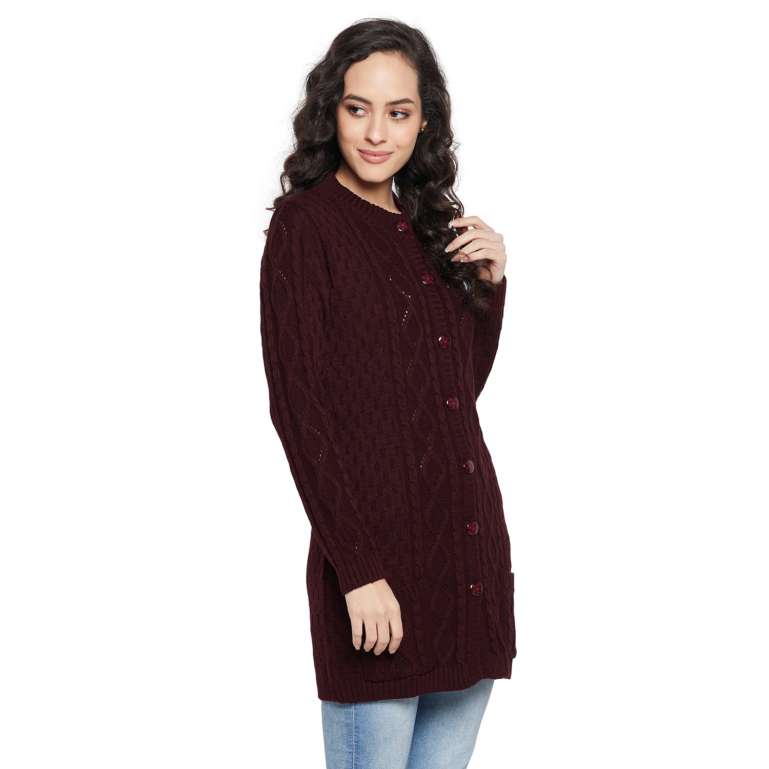 Duke Urban Women Full sleeve Round Neck Cardigan (SDS1116)