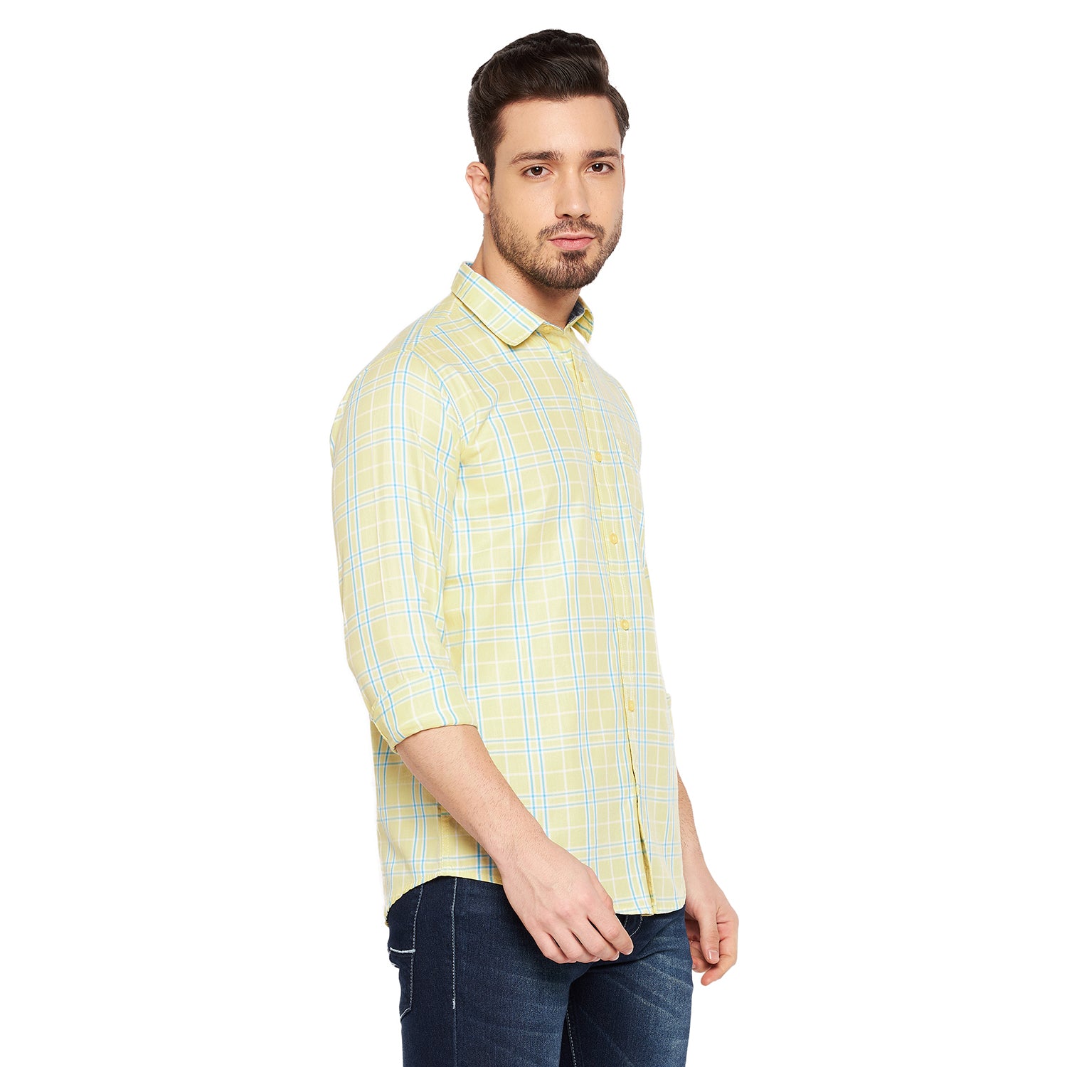 Duke Urban Men Slim Fit Checkered Spread Collar Casual Shirt (SD7CKTQ)