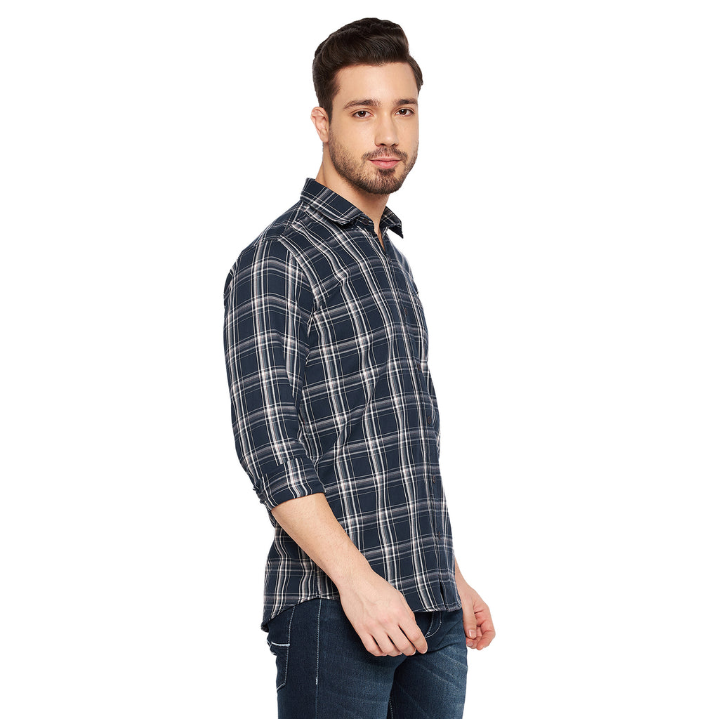 Duke Stardust Men Slim Fit Checkered Spread Collar Casual Shirt (SDO6CKJ)