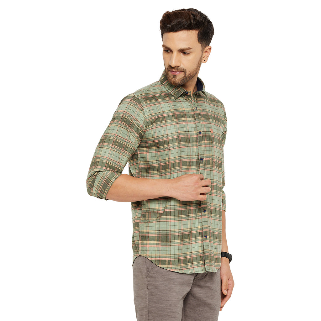 Duke Stardust Men Slim Fit Solid Spread Collar Casual Shirt (SDO5CKOG)