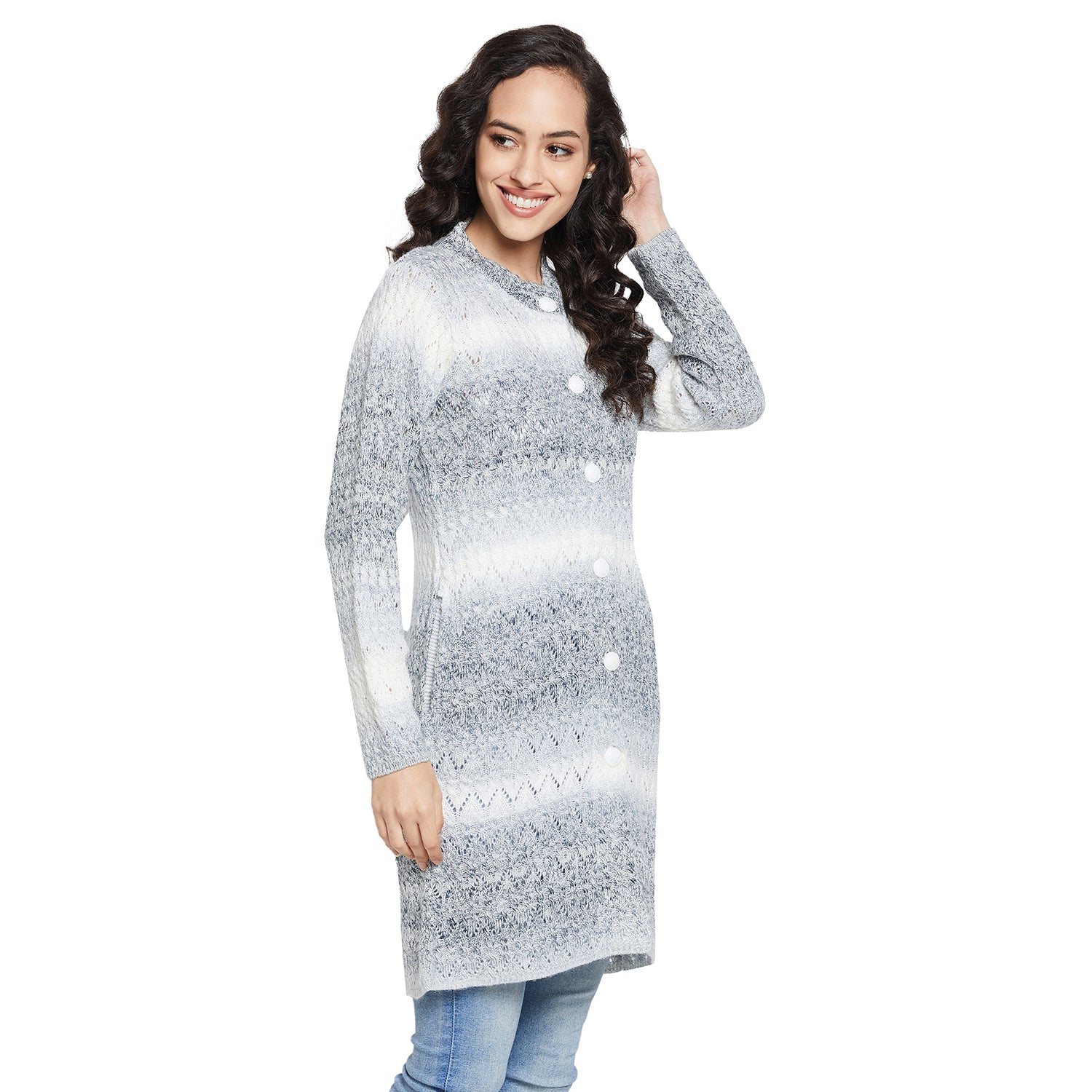 Duke Urban Women Full sleeve Round Neck Cardigan (SDS1097)