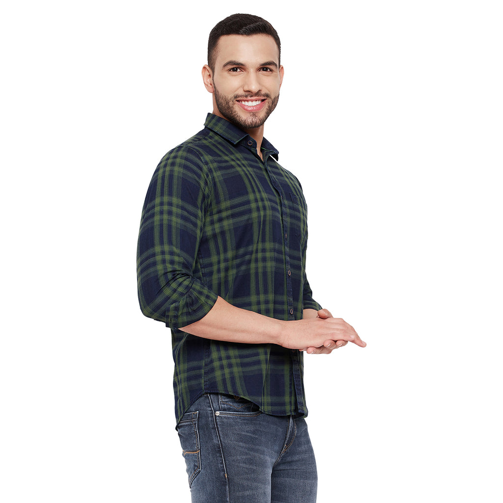 Duke Stardust Men Slim Fit Checkered Spread Collar Casual Shirt (SDO5CKIL)