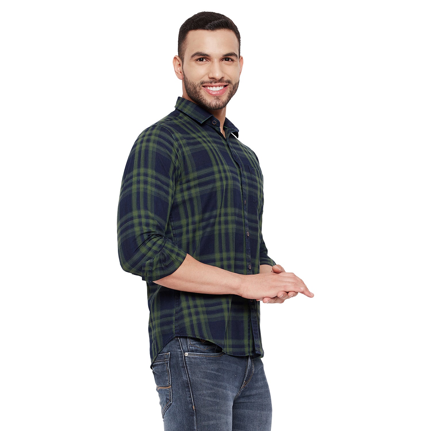 Duke Stardust Men Slim Fit Checkered Spread Collar Casual Shirt (SDO5CKIL)
