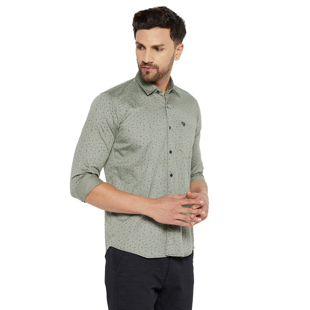 Duke Stardust Men Slim Fit Solid Spread Collar Casual Shirt (SDO6PRTB)