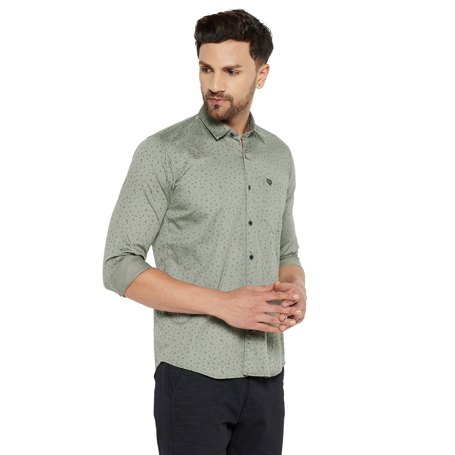 Duke Stardust Men Slim Fit Solid Spread Collar Casual Shirt (SDO6PRTB)