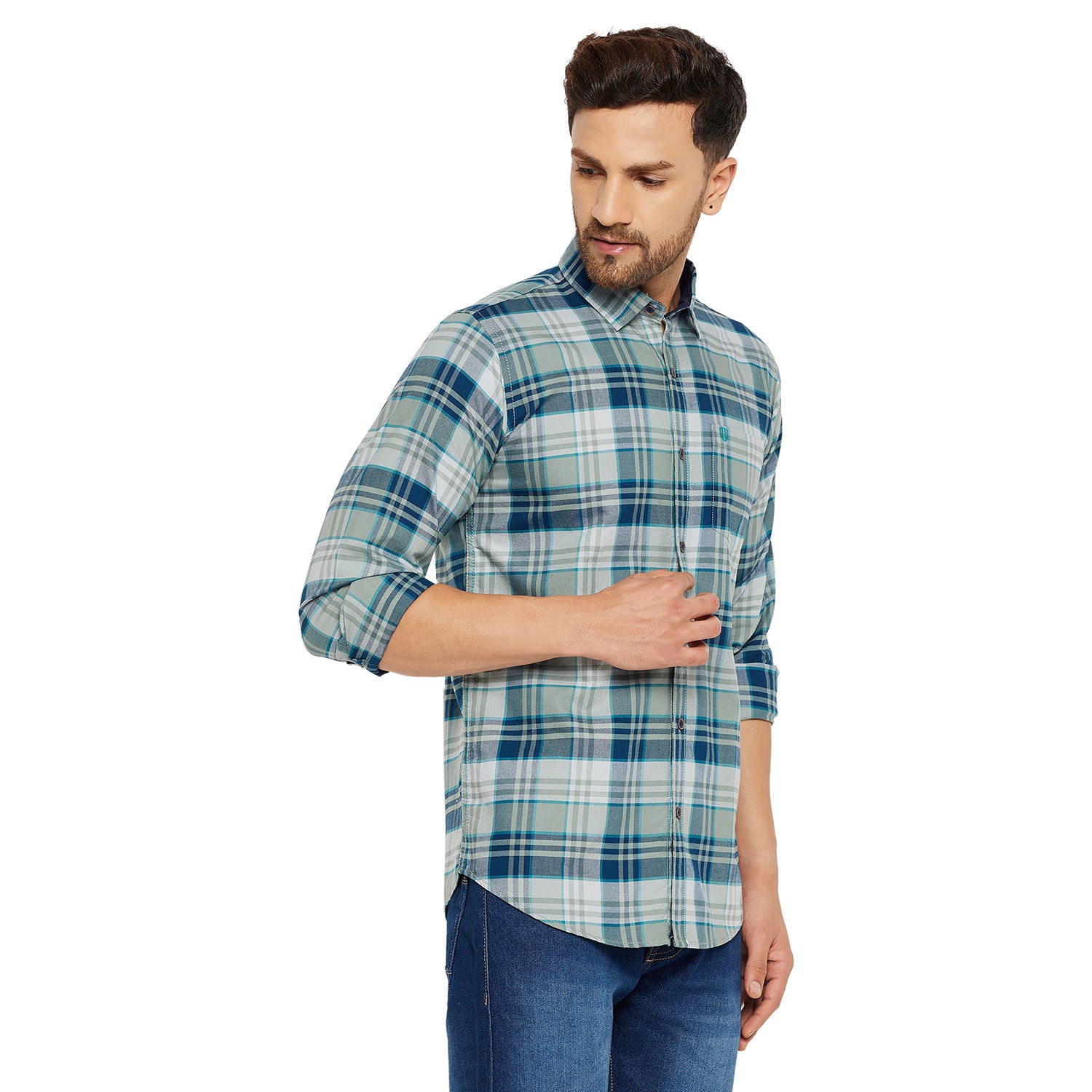 Duke Urban Men Slim Fit Solid Spread Collar Casual Shirt (SDO5CKOL)