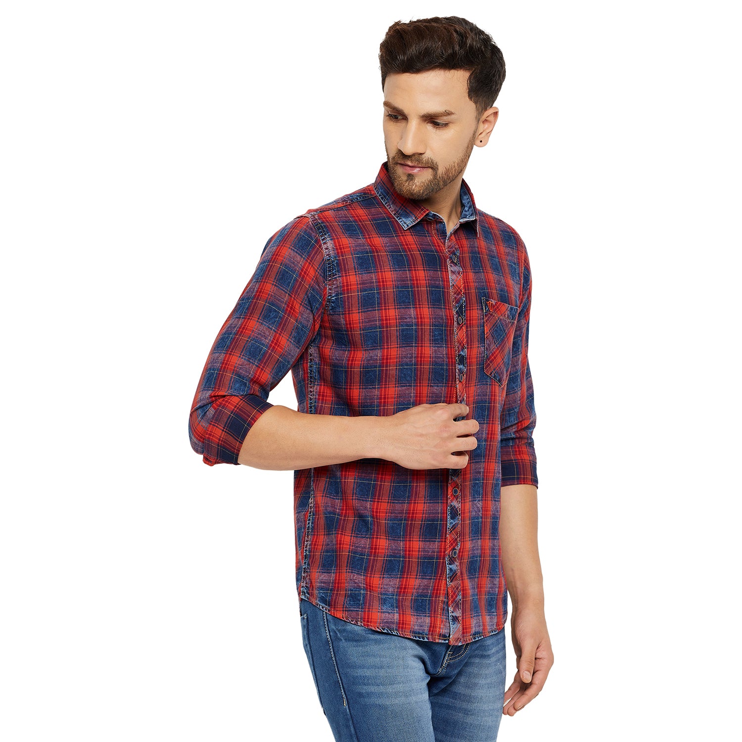 Duke Urban Men Slim Fit Solid Spread Collar Casual Shirt (SDO9CKID)