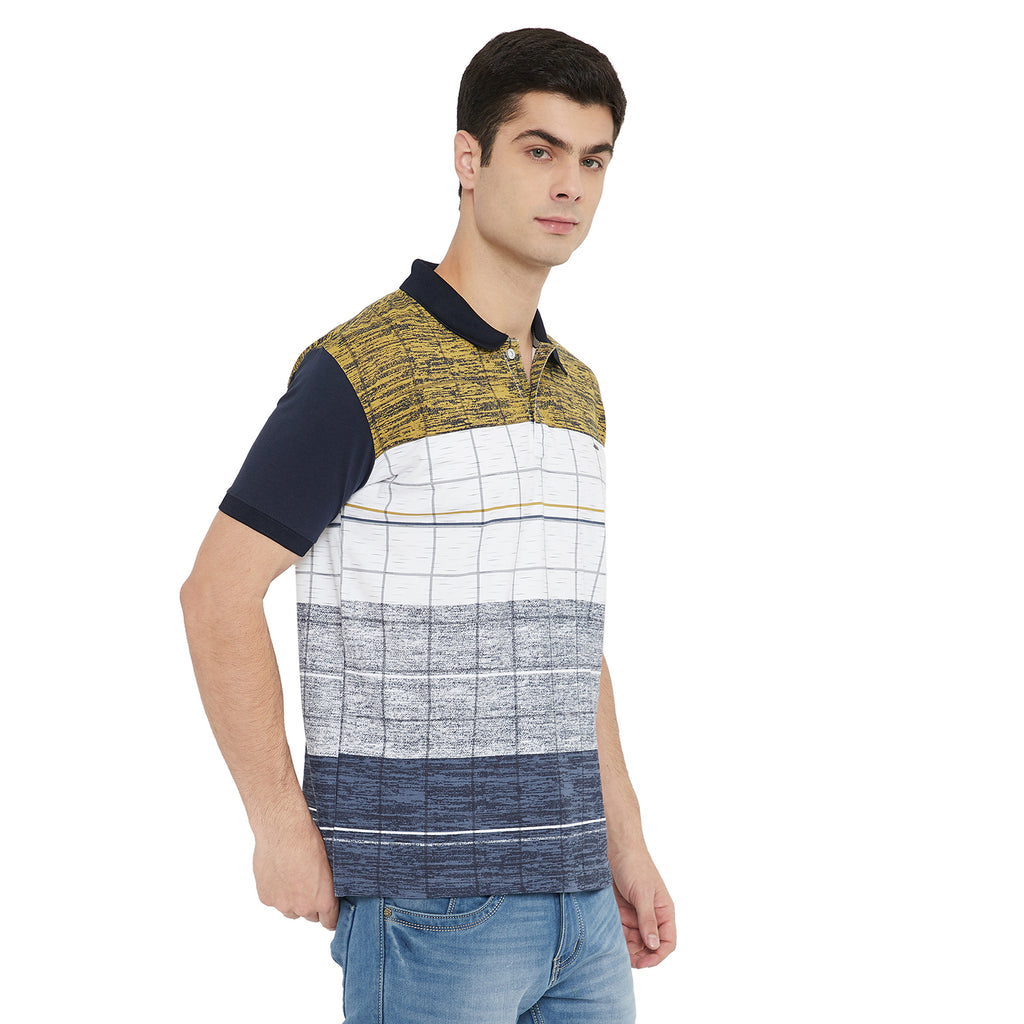 Duke Stardust Men Polo Neck Checkered T-Shirt(LQ2182)