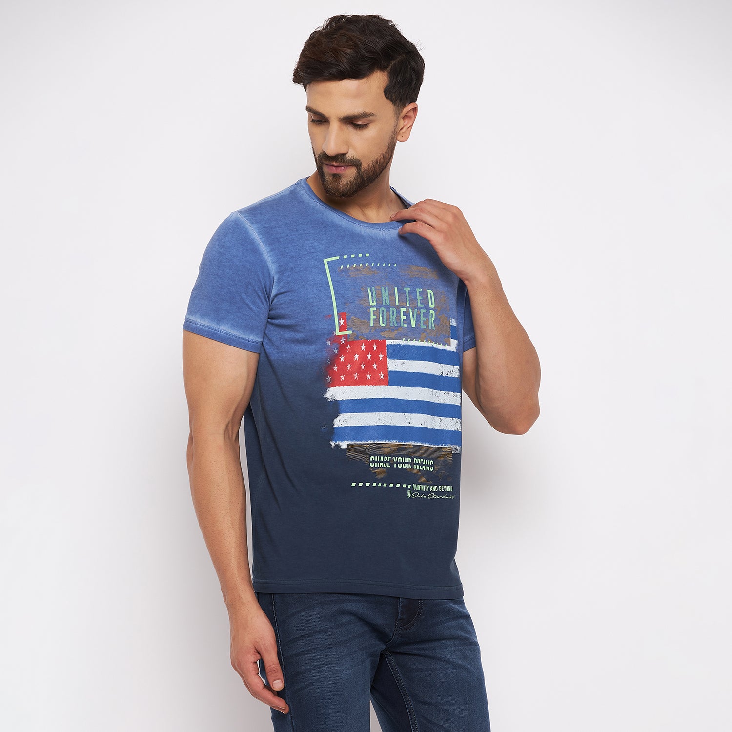 Duke Stardust Men Half Sleeve Cotton T-shirt (LF4876)