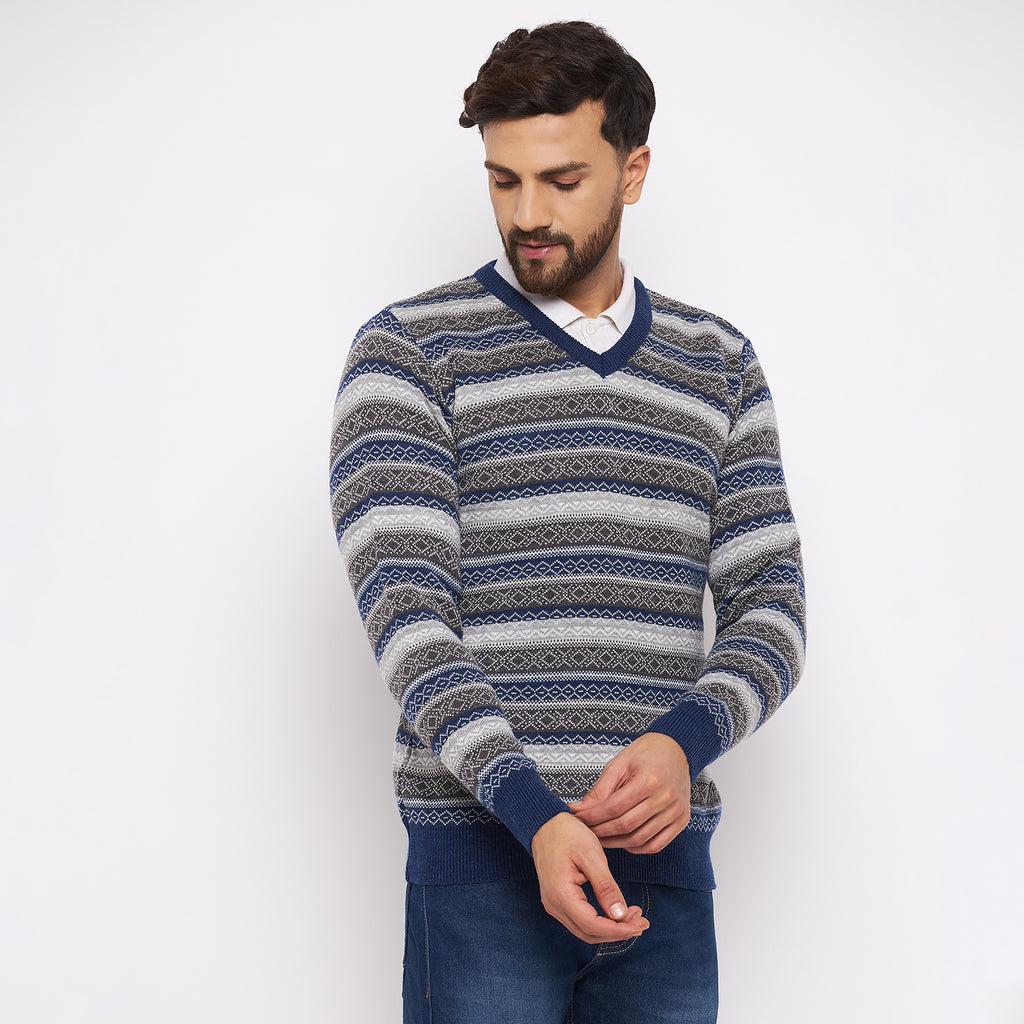 Duke Stardust Men Full Sleeve V-Neck Sweater (SDS2060)