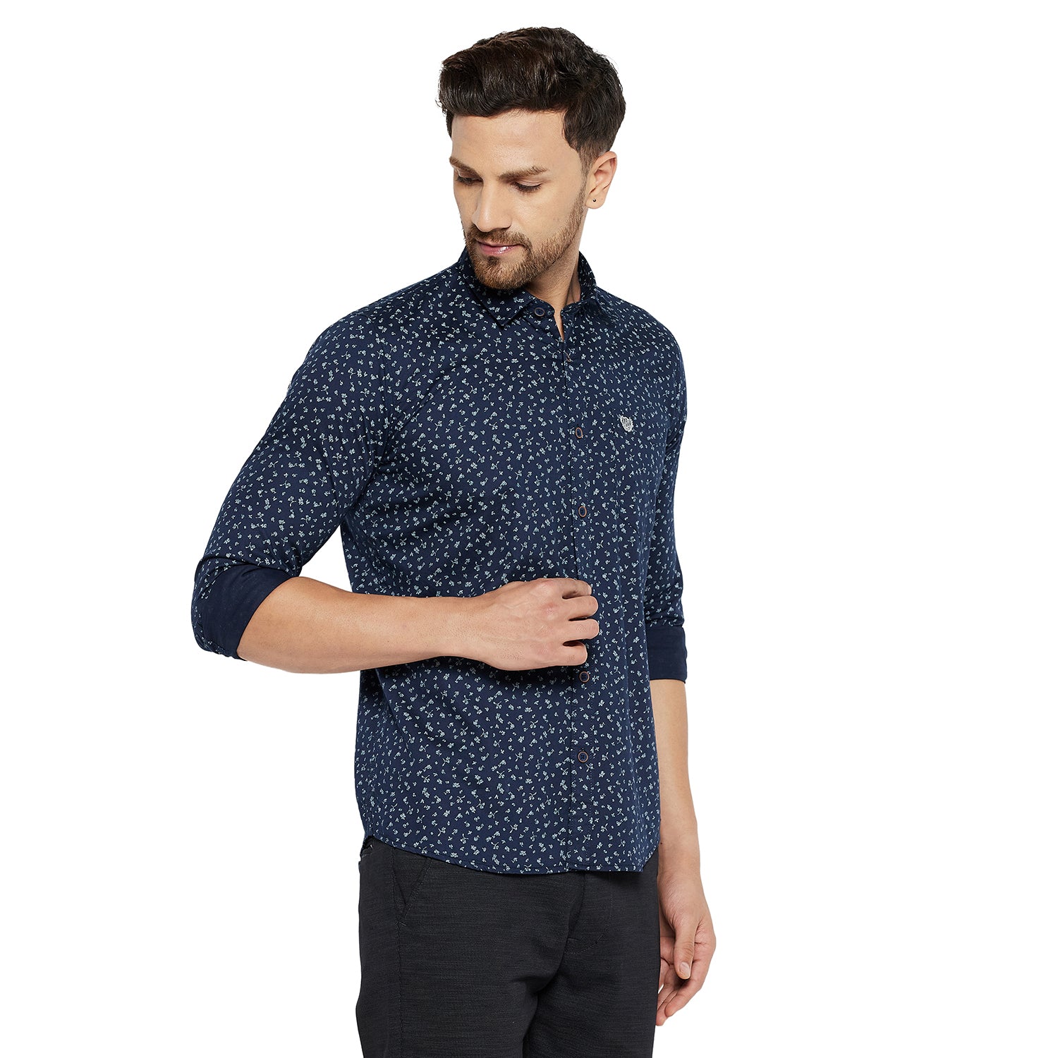 Duke Stardust Men Slim Fit Solid Spread Collar Casual Shirt (SDO6PRTB)