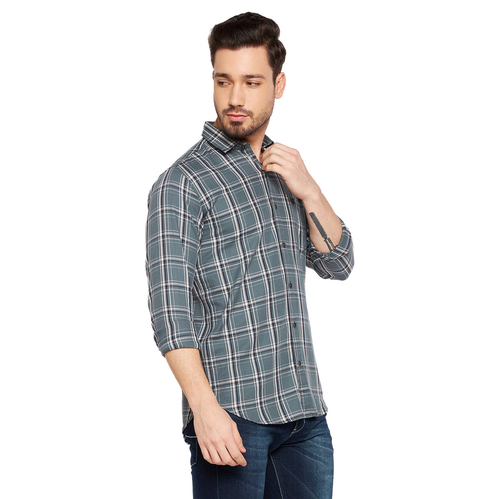 Duke Stardust Men Slim Fit Checkered Spread Collar Casual Shirt (SDO6CKJ)