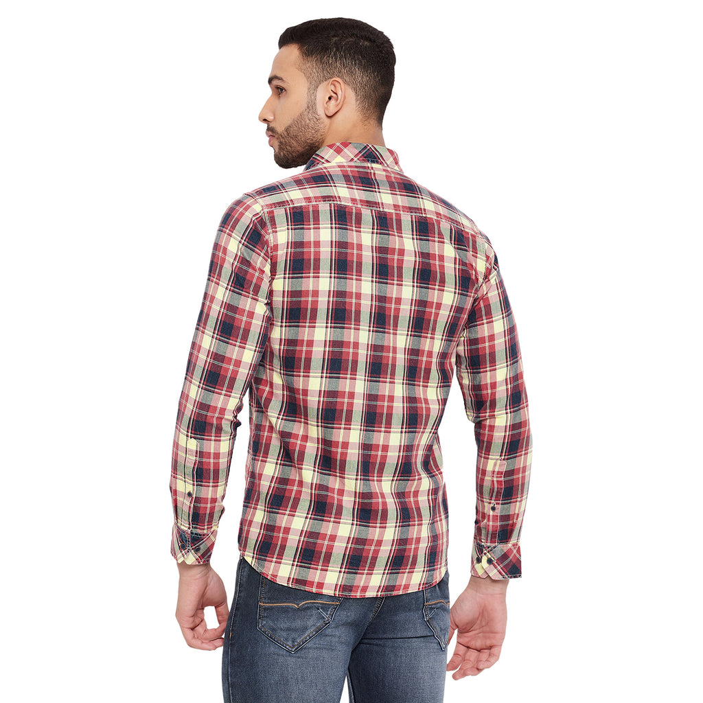 Duke Stardust Men Slim Fit Checkered Spread Collar Casual Shirt (SDO9CKIG)
