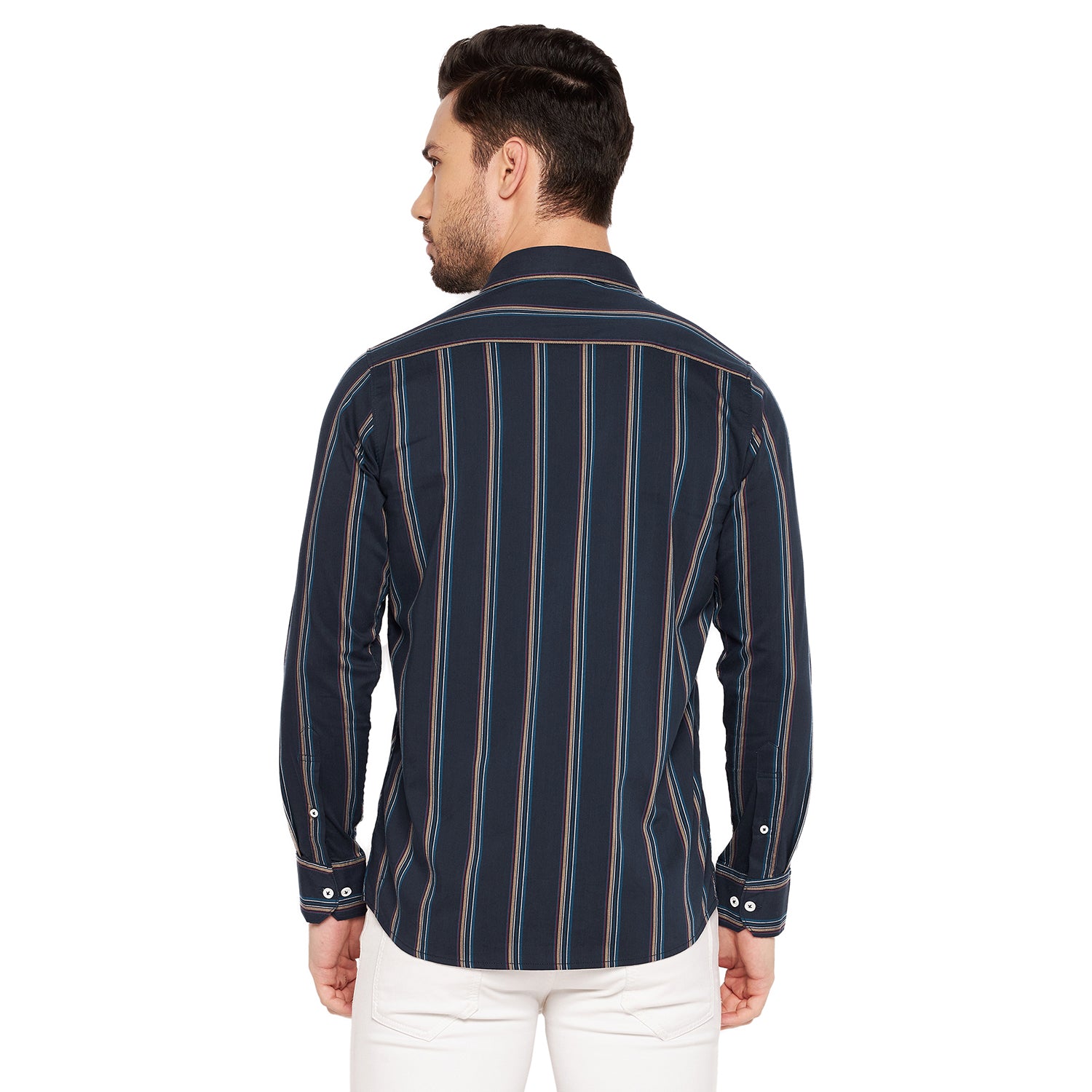 Duke Stardust Men Slim Fit Striped Spread Collar Casual Shirt (SDO8STT)