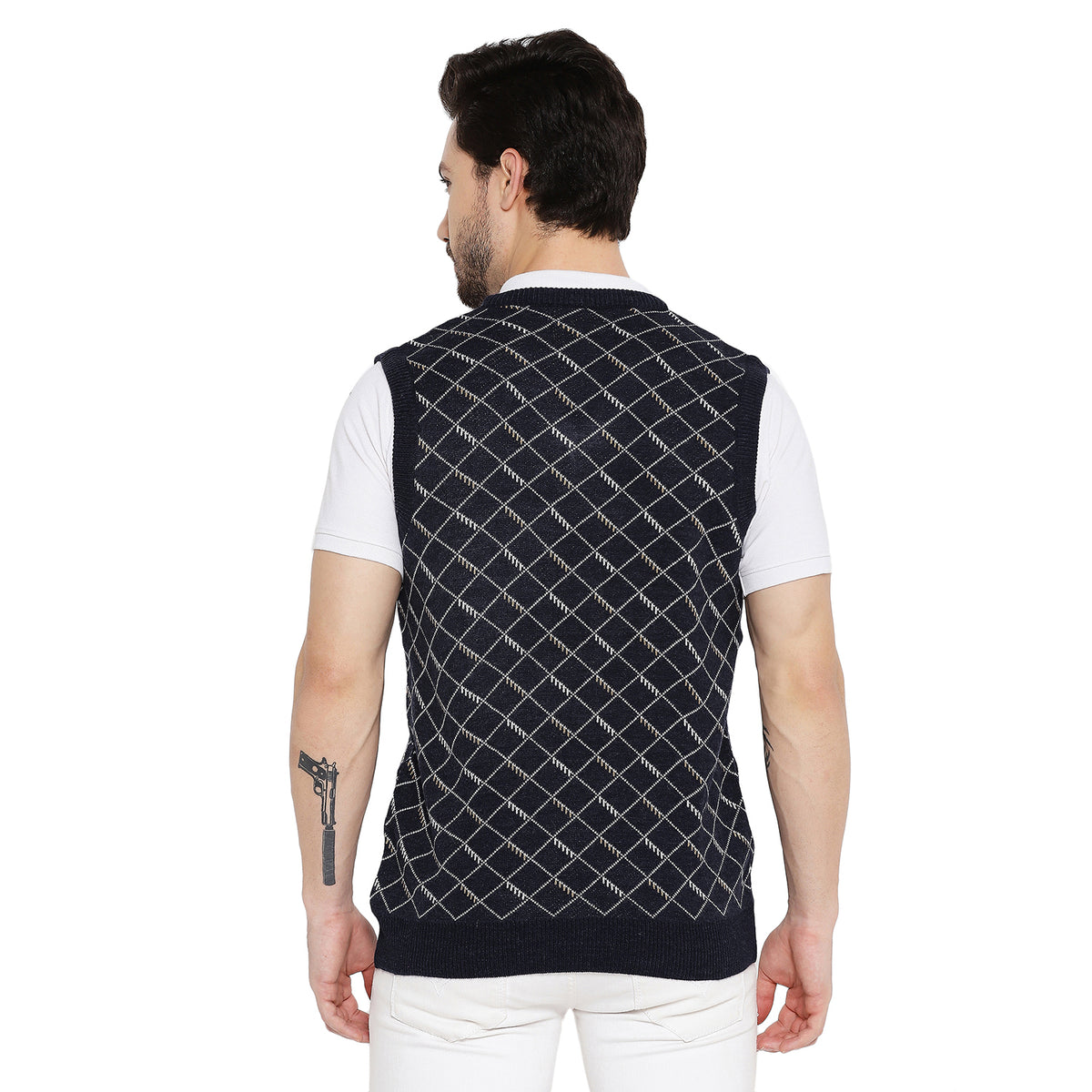 Duke Urban Men Sleeveless V Neck Sweater (SDS2027)