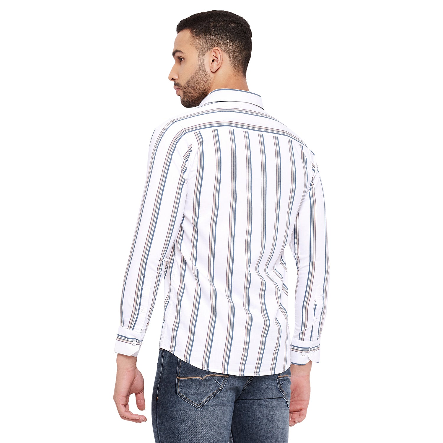 Duke Stardust Men Slim Fit Striped Spread Collar Casual Shirt (SDO8STT)