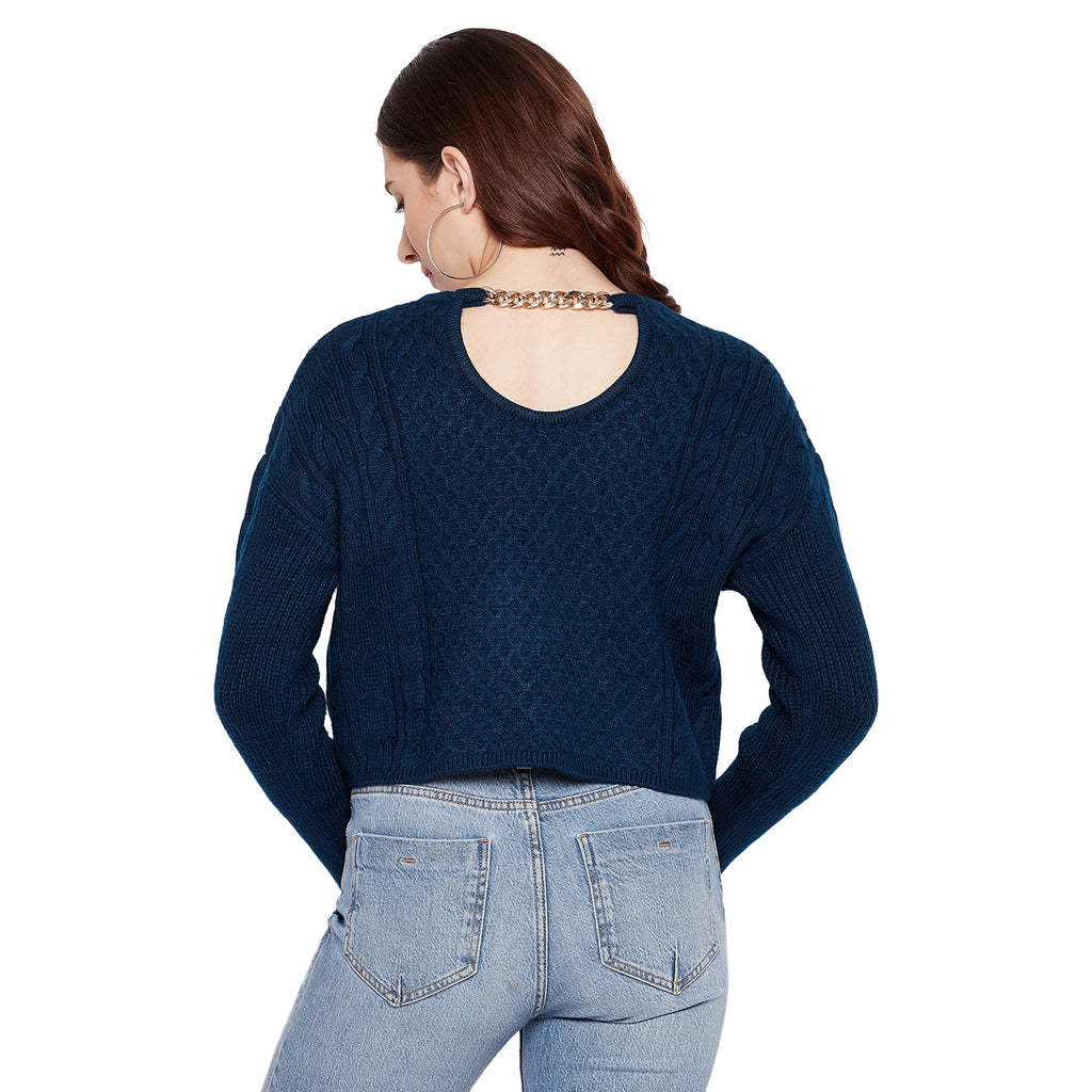 Duke Stardust Women Full Sleeve Crop Sweater (SDS934)