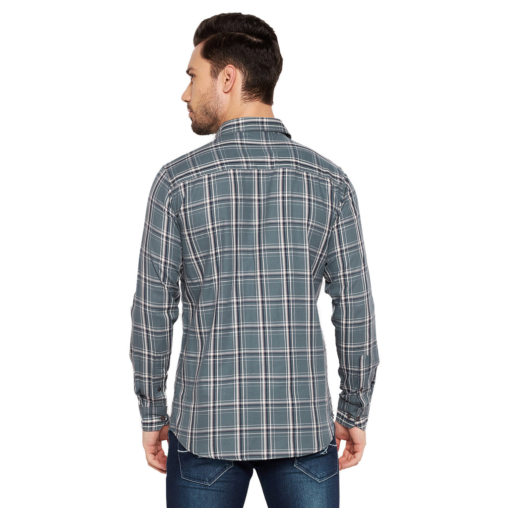 Duke Stardust Men Slim Fit Checkered Spread Collar Casual Shirt (SDO6CKJ)