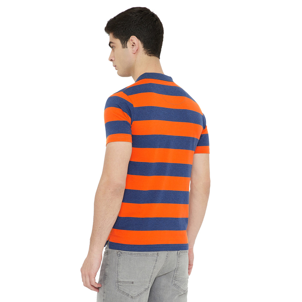 Duke Stardust Men Polo Neck Striped T-Shirt(MLF104)