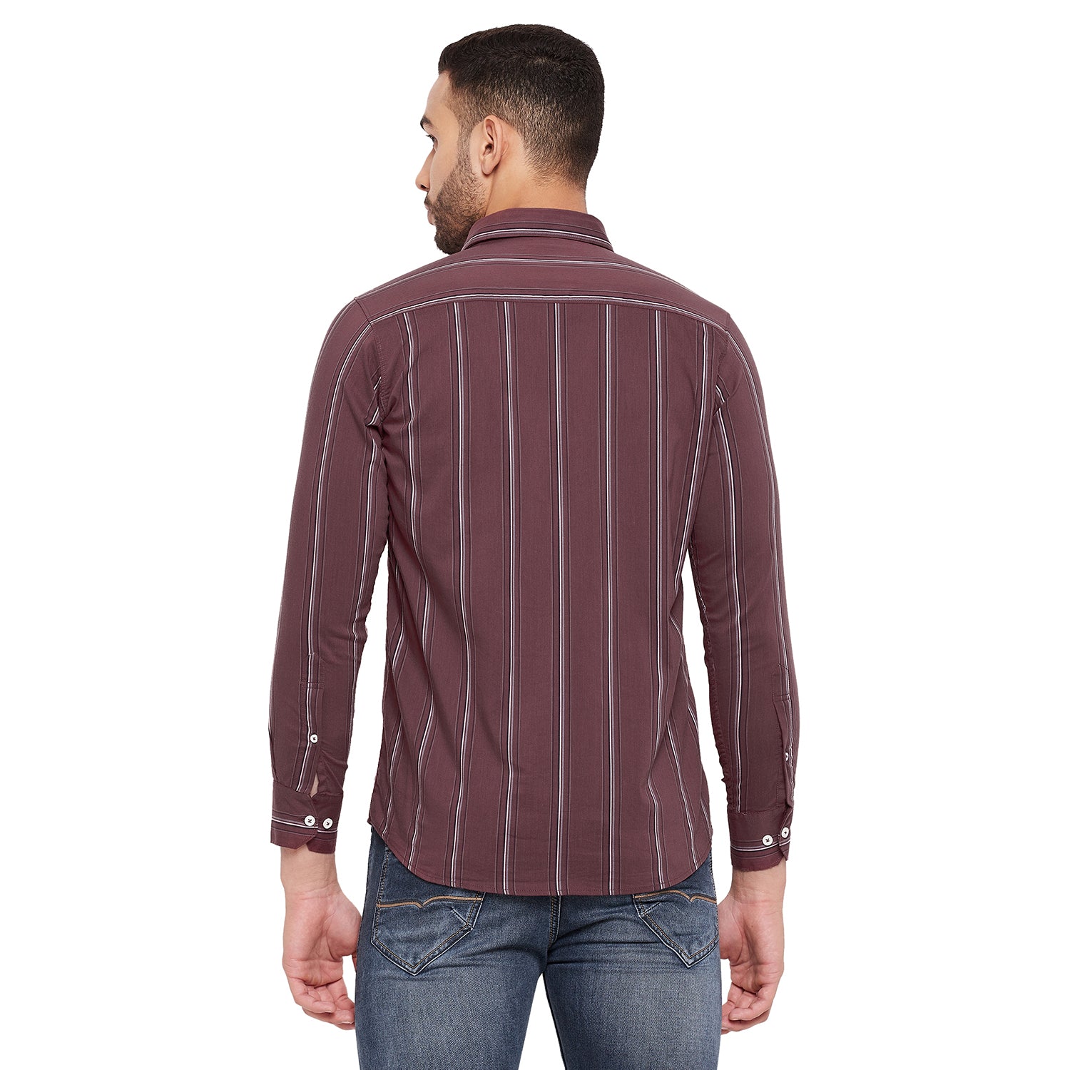 Duke Stardust Men Slim Fit Striped Spread Collar Casual Shirt (SDO8STTA)