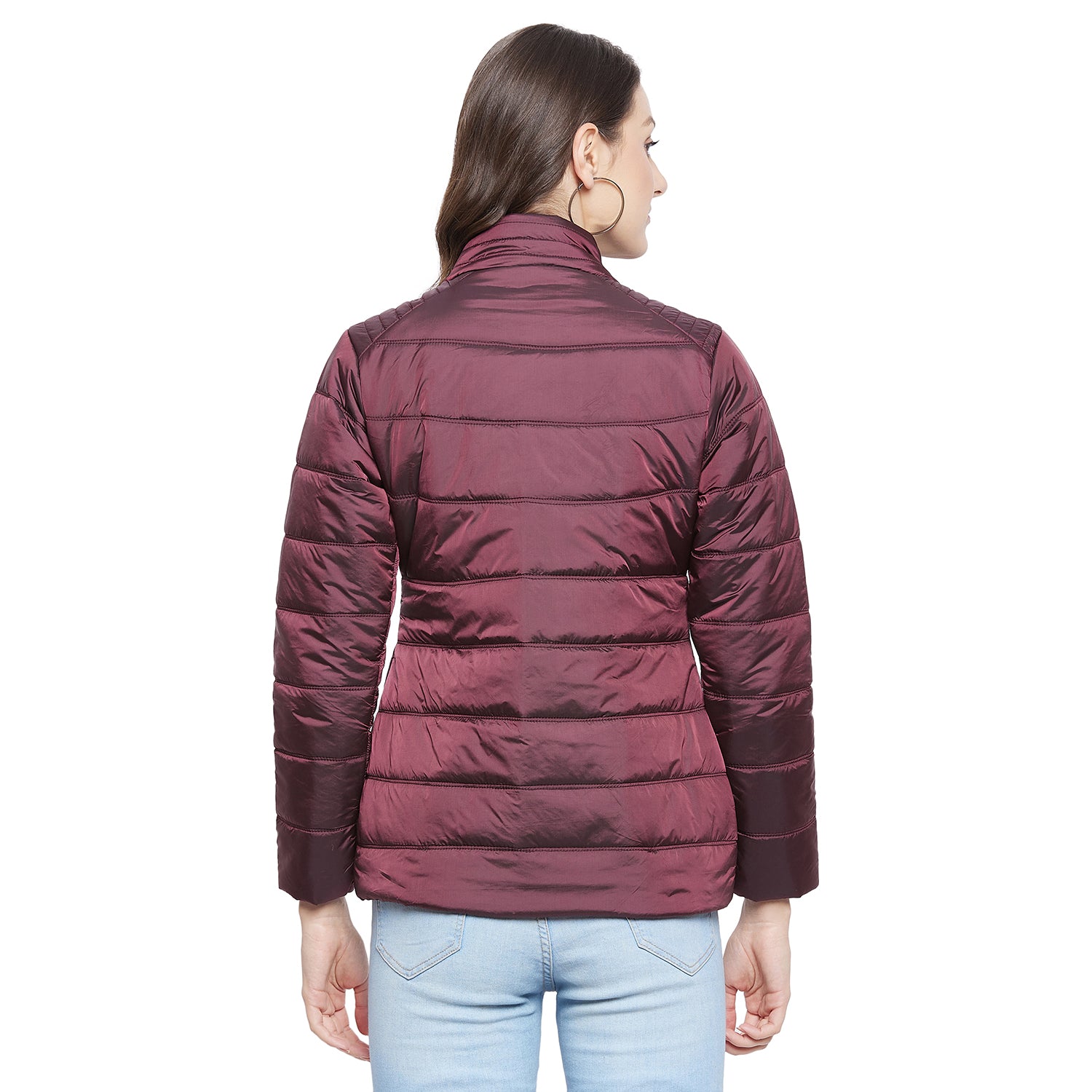 Duke Urban Women Full Sleeve Mettalic Quilted Jacket (SDZ6703)