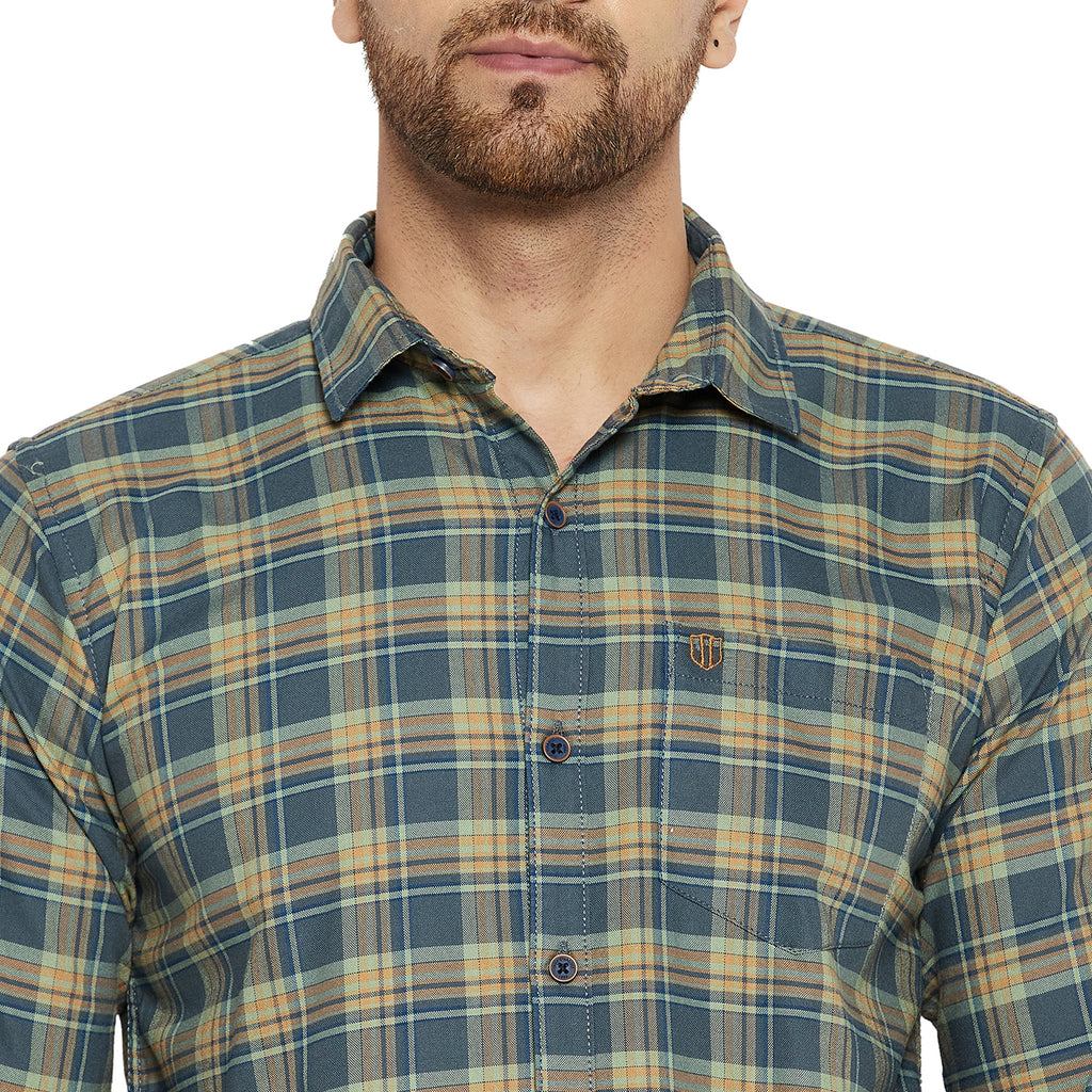 Duke Stardust Men Slim Fit Solid Spread Collar Casual Shirt (SDO5CKOK)