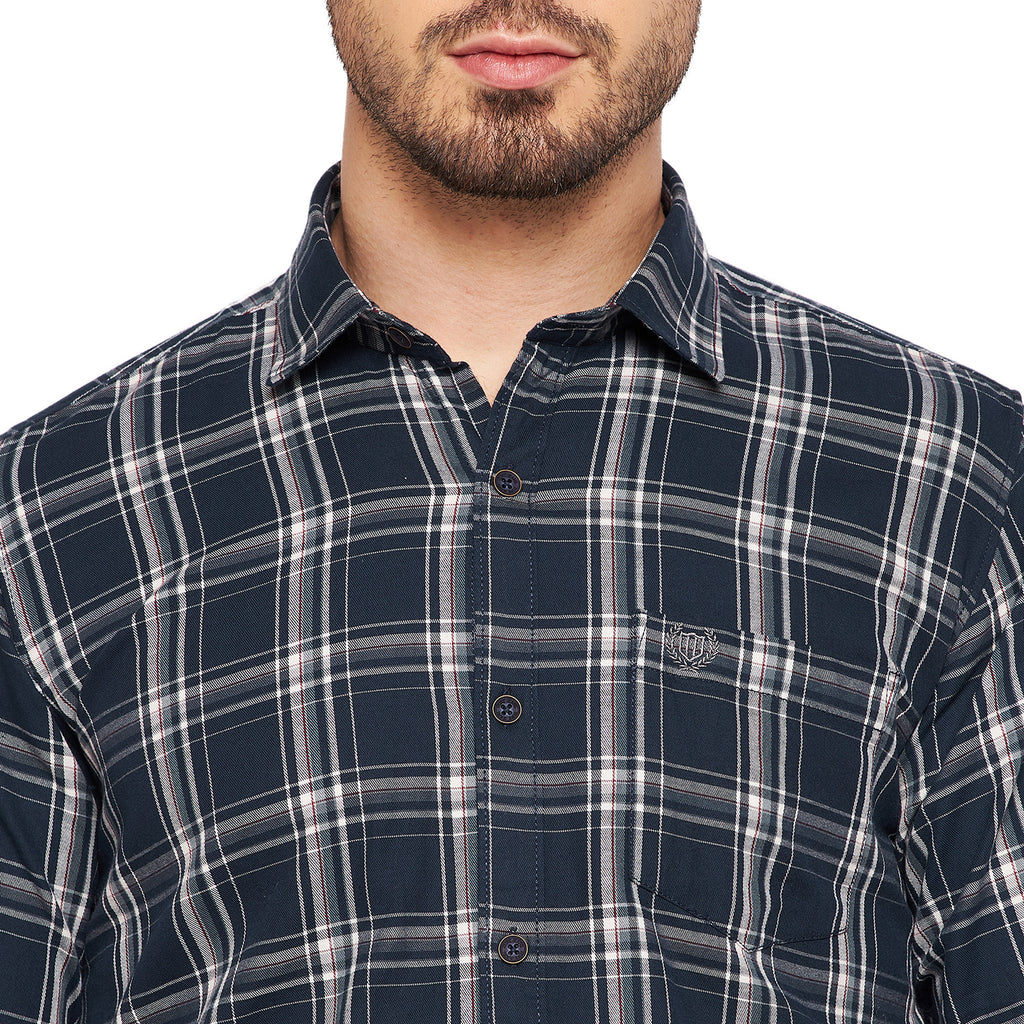 Duke Stardust Men Slim Fit Checkered Spread Collar Casual Shirt (SDO6CKJ)