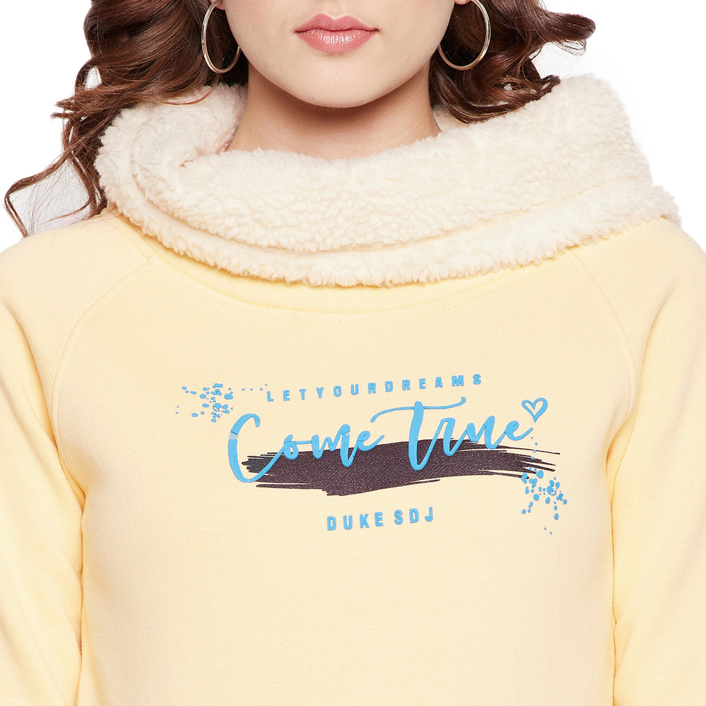 Duke Stardust Women Full Sleeve Cowl Neck Sweatshirt (LFX777)