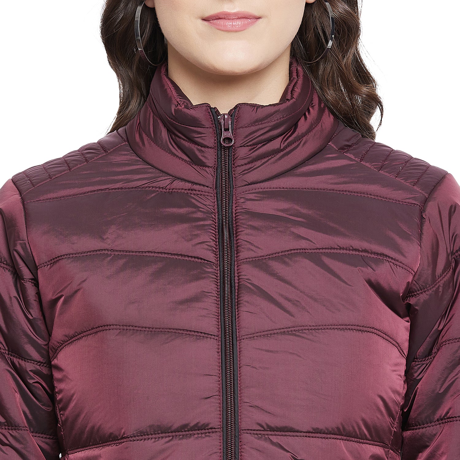 Duke Urban Women Full Sleeve Mettalic Quilted Jacket (SDZ6703)