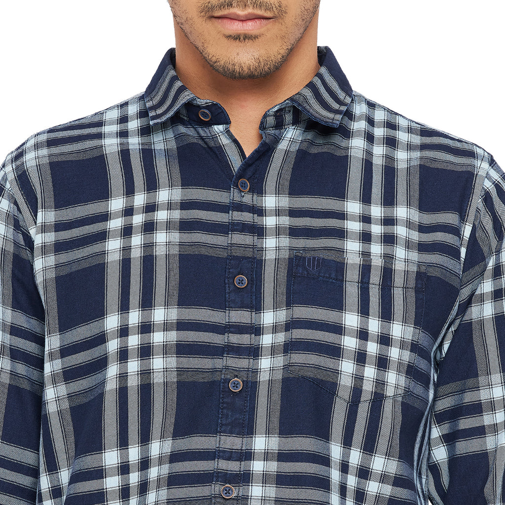 Duke Stardust Men Slim Fit Checkered Spread Collar Casual Shirt (SDO5CKIL)