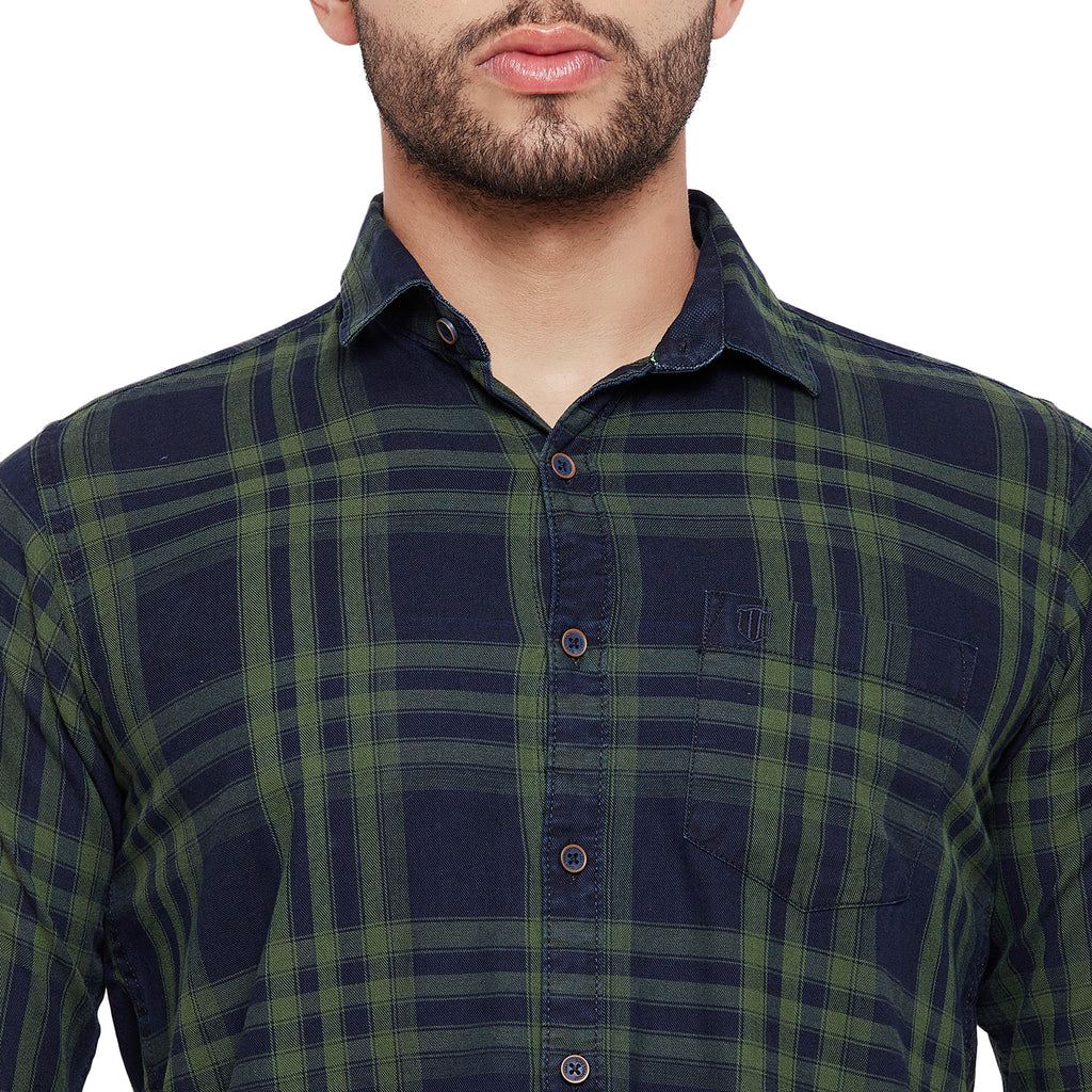 Duke Stardust Men Slim Fit Checkered Spread Collar Casual Shirt (SDO5CKIL)
