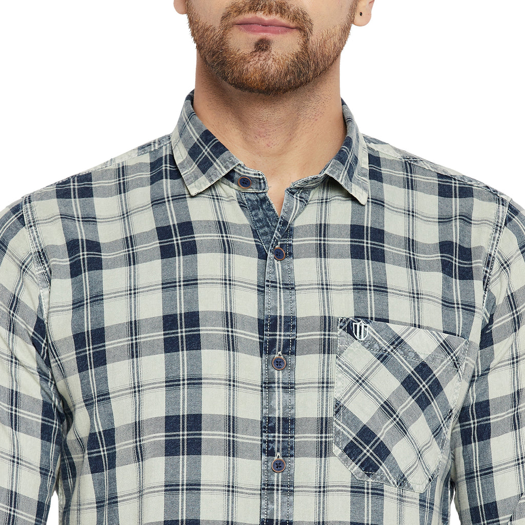 Duke Urban Men Slim Fit Solid Spread Collar Casual Shirt (SDO9CKIF)