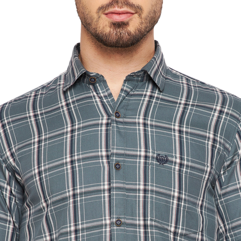 Duke Stardust Men Slim Fit Checkered Spread Collar Casual Shirt (SDO6CKJ)