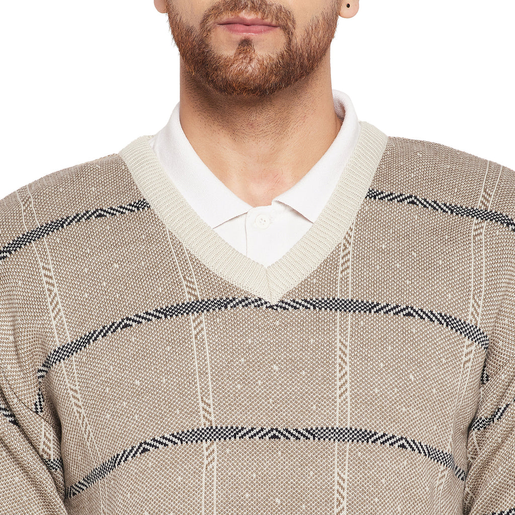 Duke Stardust Men Full Sleeve V-Neck Sweater (SDS708R)