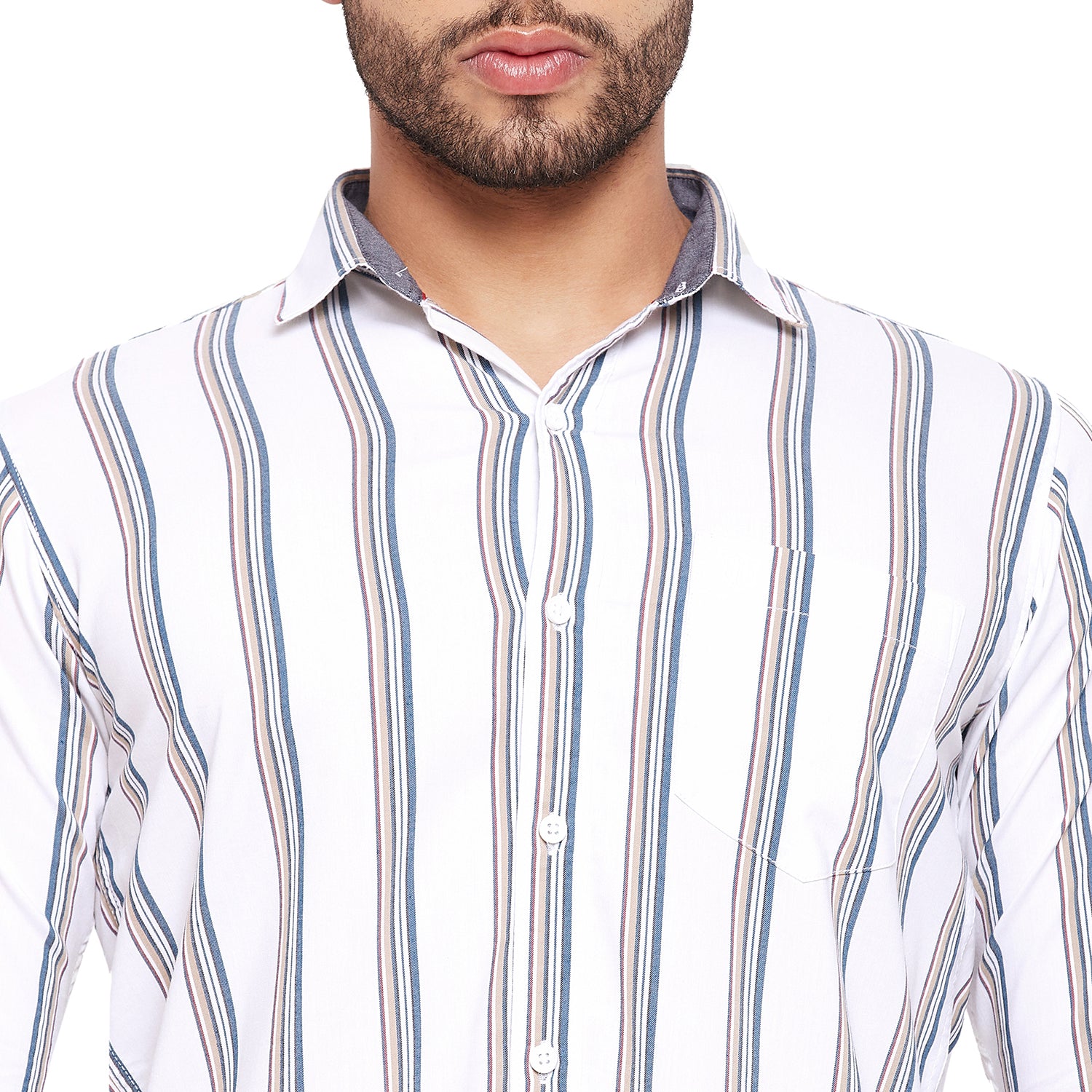 Duke Stardust Men Slim Fit Striped Spread Collar Casual Shirt (SDO8STT)