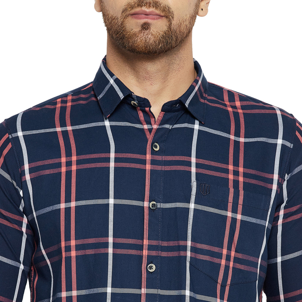 Duke Stardust Men Slim Fit Checkered Spread Collar Casual Shirt (SD7CKTPQ)
