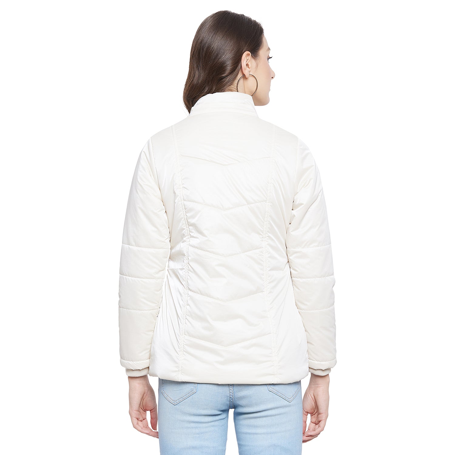Duke Urban Women Full Sleeve Embossed Quilted Jacket (SDZ6698)