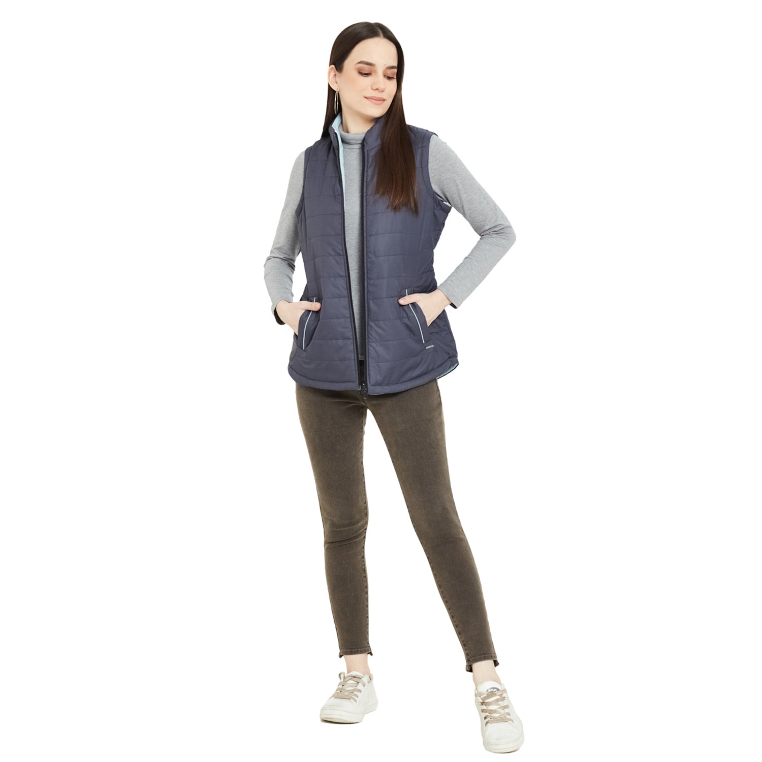 Duke Stardust Women Sleeveless Reversible Jacket (SDZ6751)